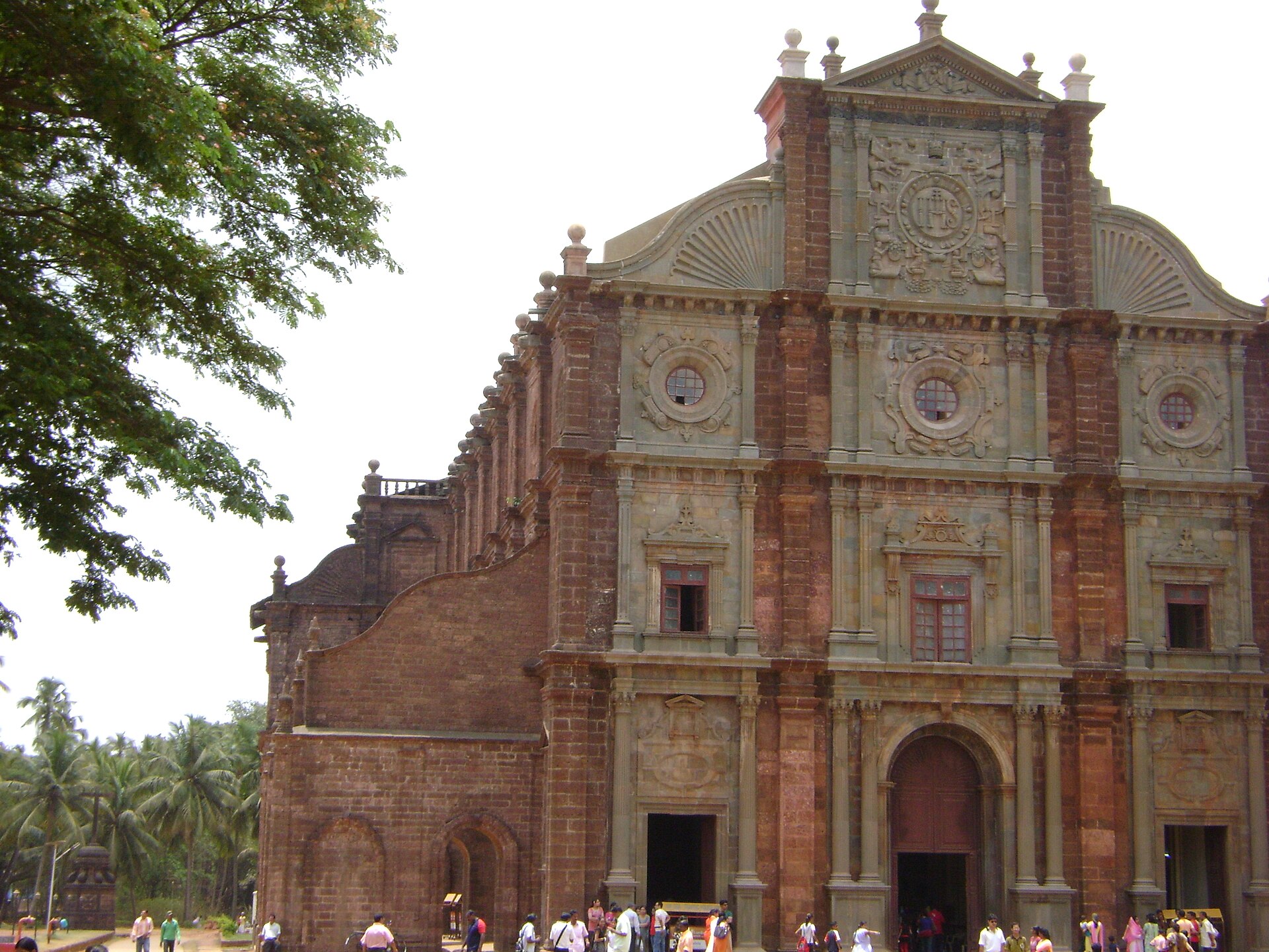 The Basilica of Bom Jesus in Goa, India displays Baroque architecture and represents a significant piece of religious.