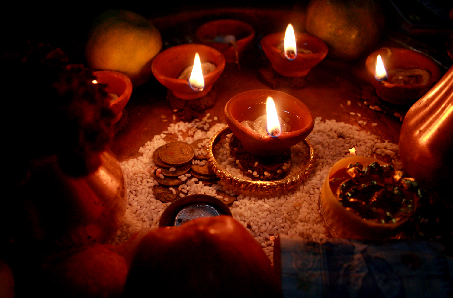 Diwali Oil lamps Darjeeling