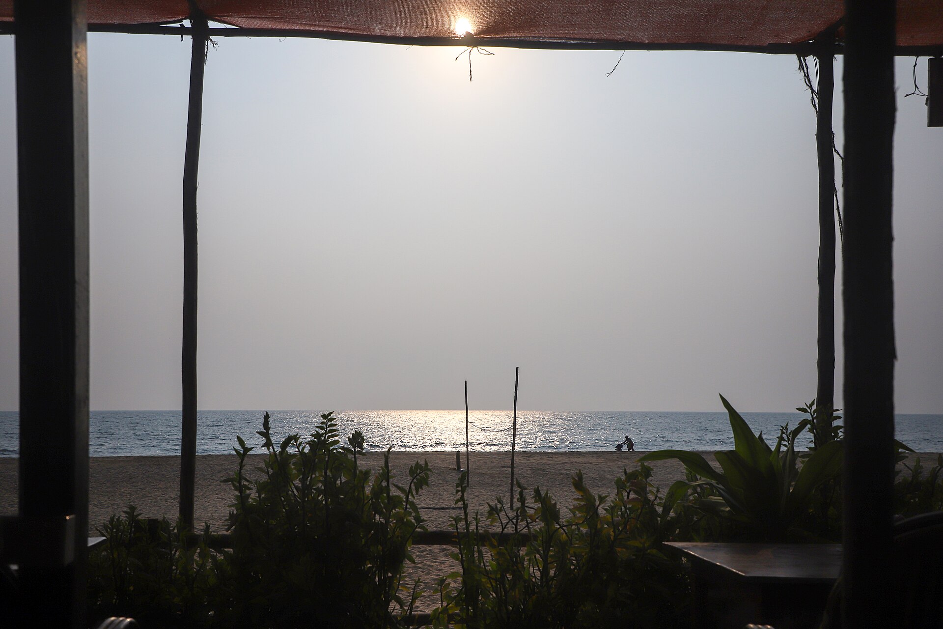 Beach shack at sunset, Palolem, Goa