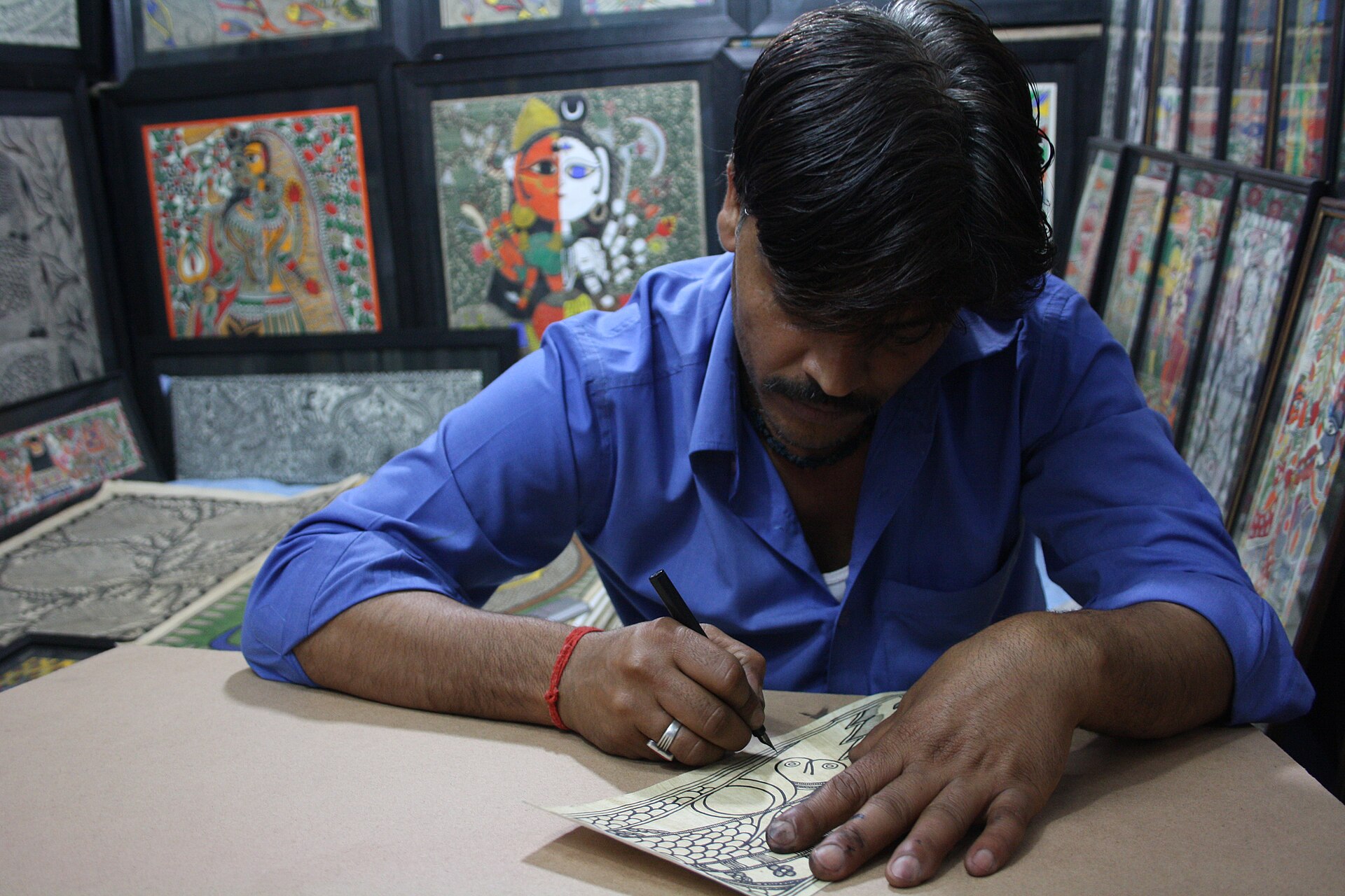 Dilli Haat Madhubani Mithila Painting Artist