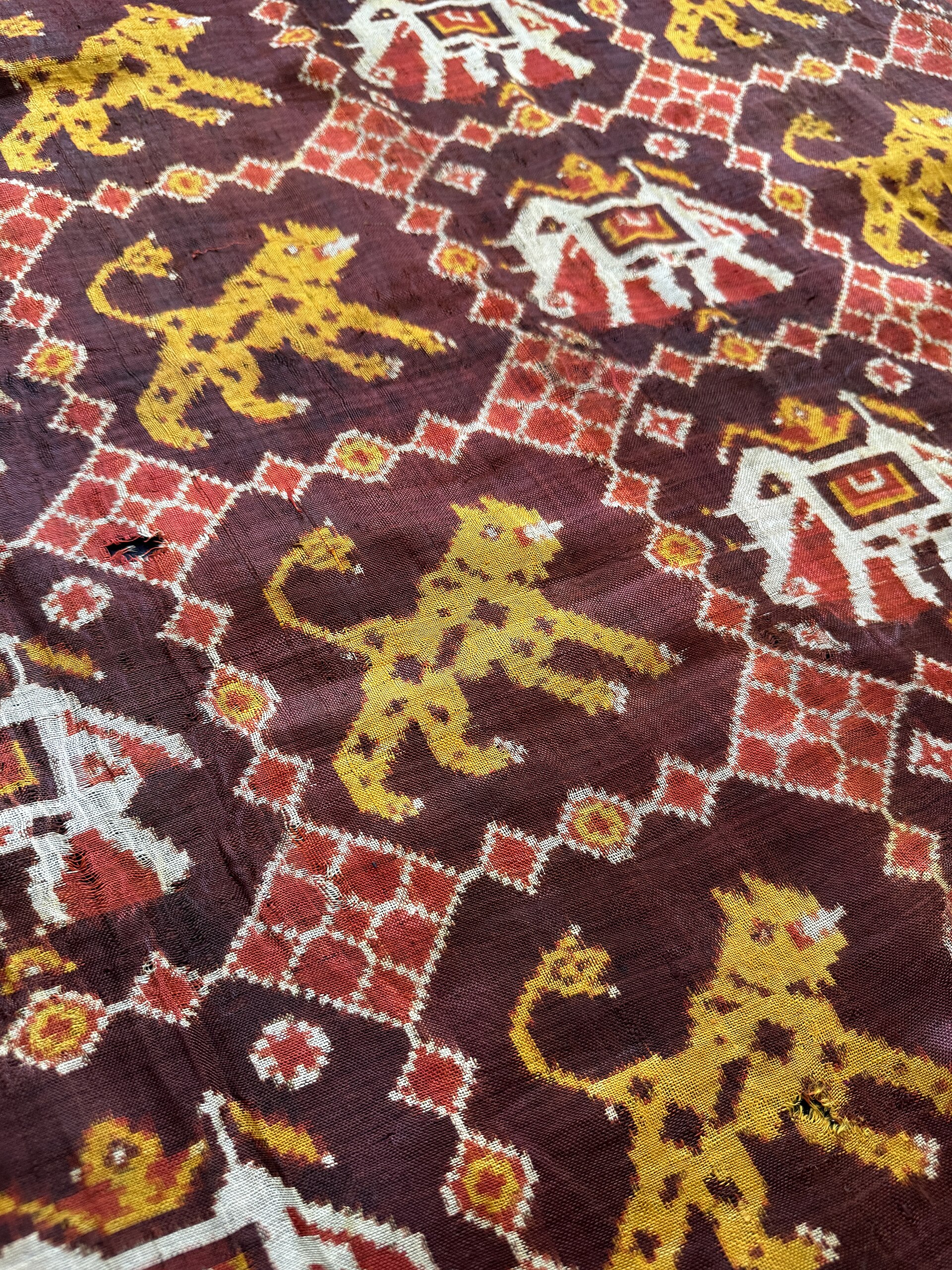Antique Patan Patola Double Ikat Trade Textile courtesy Wovensouls Collection, Singapore