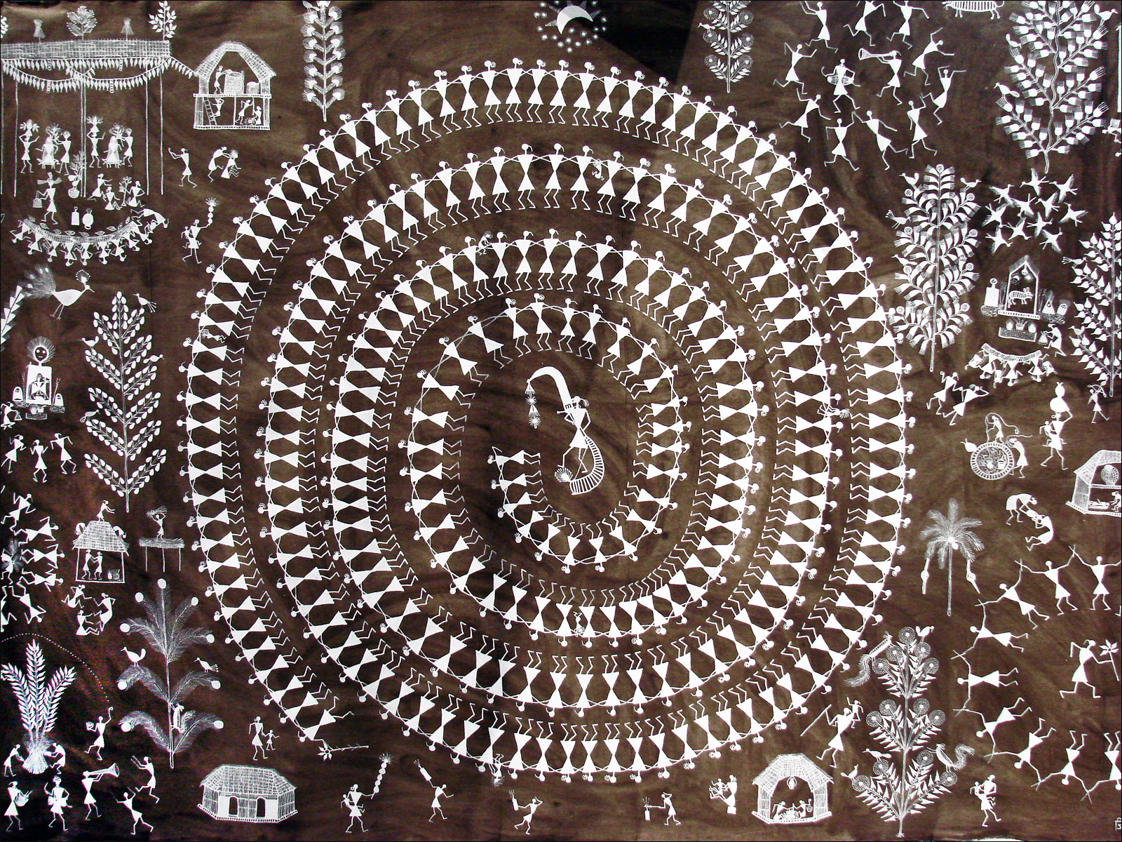 A Warli painting by Jivya Soma Mashe, Thane district